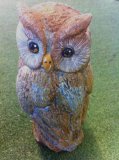 Hand Painted - Statue Owl Hooter Small
