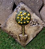 Hand Painted - Plaque Topiary Tree With Fruit