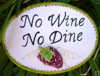 Hand Painted - Plaque No Wine No Dine Oval Small