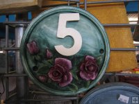 Personalised - Hand Painted Plaque Round Roses House Number