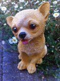 Hand Painted - Statue Dog Chihuahua Sitting