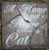 Hand Painted - Plaque A Home Is Not A Home Without A Cat