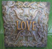 Hand Painted - Plaque Ornate Love Square Small