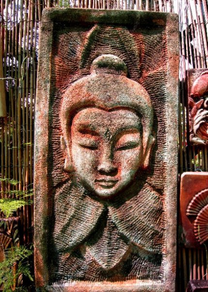 Plaque - Buddha Head Rectangle Long - Click Image to Close