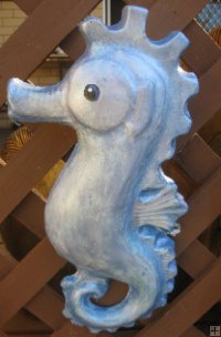Hand Painted - Plaque Sea Horse Smooth