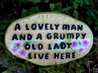 Hand Painted - Plaque A Nice Man And A Grumpy Old Lady Lives Here