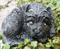 Hand Painted - Statue Dog Terrier Black