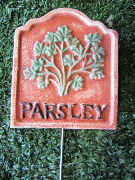 Hand Painted - Stake Herb Small Parsley - Click Image to Close