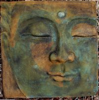 Plaque - Buddha Thai Face Smooth Square Large