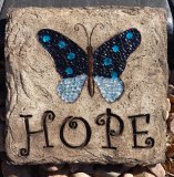 Hand Painted - Plaque Butterfly Hope Hand Painted,Sequined,Stoned