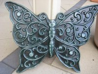 Hand Painted - Plaque Butterfly Filigree Large