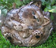 Hand Painted - Plaque Cat On Back