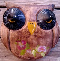 Hand Painted - Plaque Owl Smooth Hooter Eyes