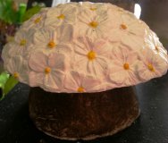 Hand Painted - Statue Mushroom Floral Small