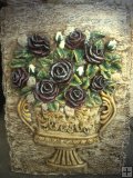 Hand Painted - Plaque Urn Rose Display