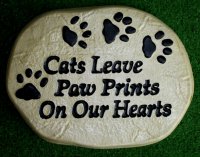 Hand Painted - Plaque Cats Leave Paw Prints On Our Hearts