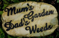 Hand Painted - Plaque Mums Garden Dads Weeds