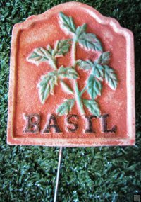 Hand Painted - Stake Herb Small Basil