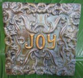 Hand Painted - Plaque Ornate Joy Square Small