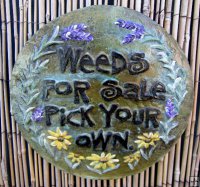 Hand Painted - Plaque Weeds For Sale Pick Your Own Round Large