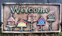 Hand Painted - Plaque BirdHouses Welcome