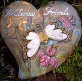Hand Painted - Plaque Welcome Friends Bee