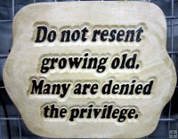 Hand Painted - Plaque Do Not Resent Growing Old Many Are Denied The Privilege
