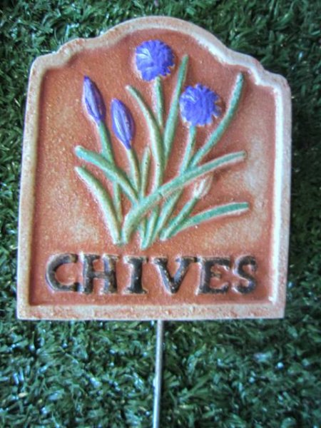 Hand Painted - Stake Herb Small Chives - Click Image to Close