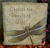 Hand Painted - Plaque Cherish The Beauty Of Life Dragonfly
