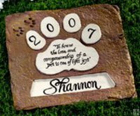 Personalised - Hand Painted Plaque Memorial Square Pet Paw Large