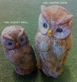 Hand Painted - Statue Owl Hooter Set Of 2 Large And Small
