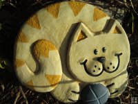Hand Painted - Plaque Cat With Ball