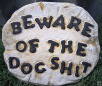 Hand Painted - Plaque Beware Of The Dog Shit