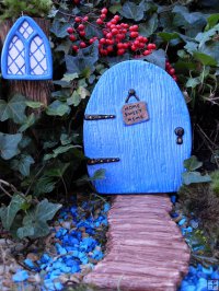 Fairy Set Fairy Door Home Sweet Home, Fairy Window Enchanted Small and Fairy Pathway Log