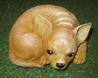 Hand Painted - Statue Dog Chihuahua Laying