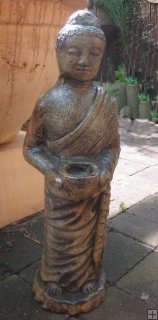 Statue - Buddha Thai Standing Tea Light Holder Verdi Rust