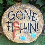 Hand Painted - Plaque Gone Fishing