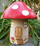 Hand Painted - Statue Mushroom Fairy House 2