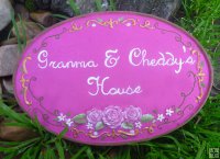 Personalised - Hand Painted Plaque Oval With Roses