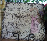 Hand Painted - Plaque Gardening Is Cheaper Than Therapy Large