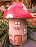 Hand Painted - Statue Mushroom Fairy House 1