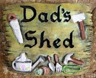 Hand Painted - Plaque Dads Shed Tools