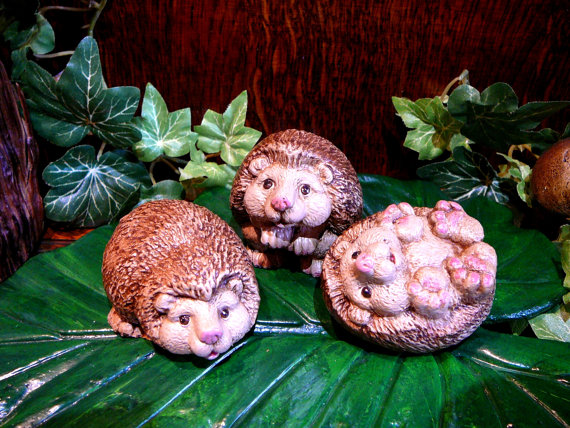 Hedgehog Babies set of 3 - Click Image to Close